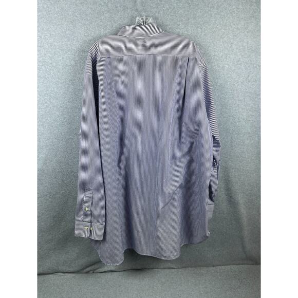 Polo Ralph Lauren Shirt Men's XXL White Striped Long Sleeve Button Up Workwear - Picture 8 of 11